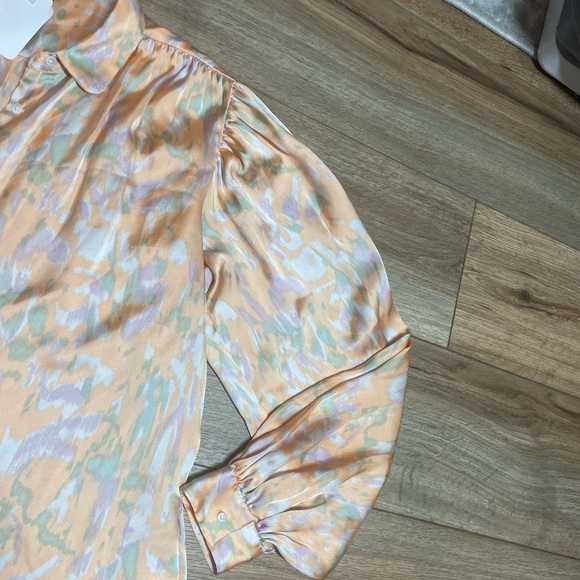 Maje Cifalisa Peter Pan Collar long sleeve button down blouse Shirt - Picture 5 of 12